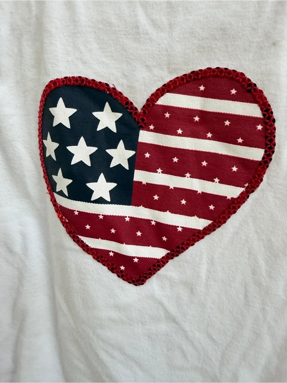 Gymboree Girls 4 White Shirt Blouse Top Red White Blue 4th of July PatrioticFlag